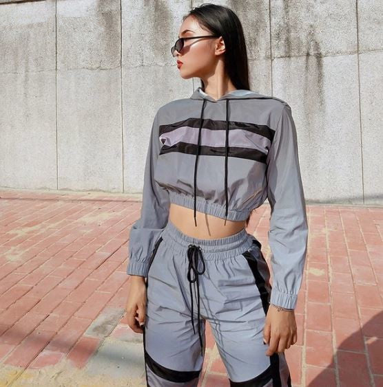 Reflective Stripe Streetwear Tracksuit