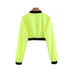 Neon Crop Top Bomber Jacket
