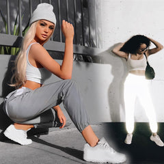 Reflective Elastic Jogger Pants
