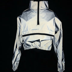 Reflective Windbreaker Zip Jacket