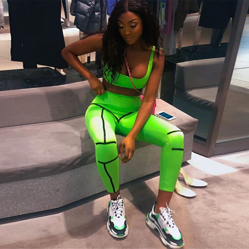 Neon Coloured Top & Pants Tracksuit