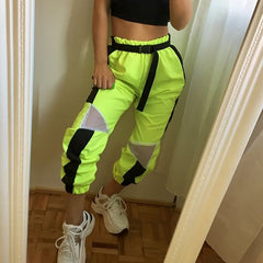 Neon Streetwear Cargo Pants
